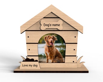 Dog House Photo Frame | Laser Cut Files Vector pattern files | Stand holder for photo | Svg Laser-Ready Cut Files