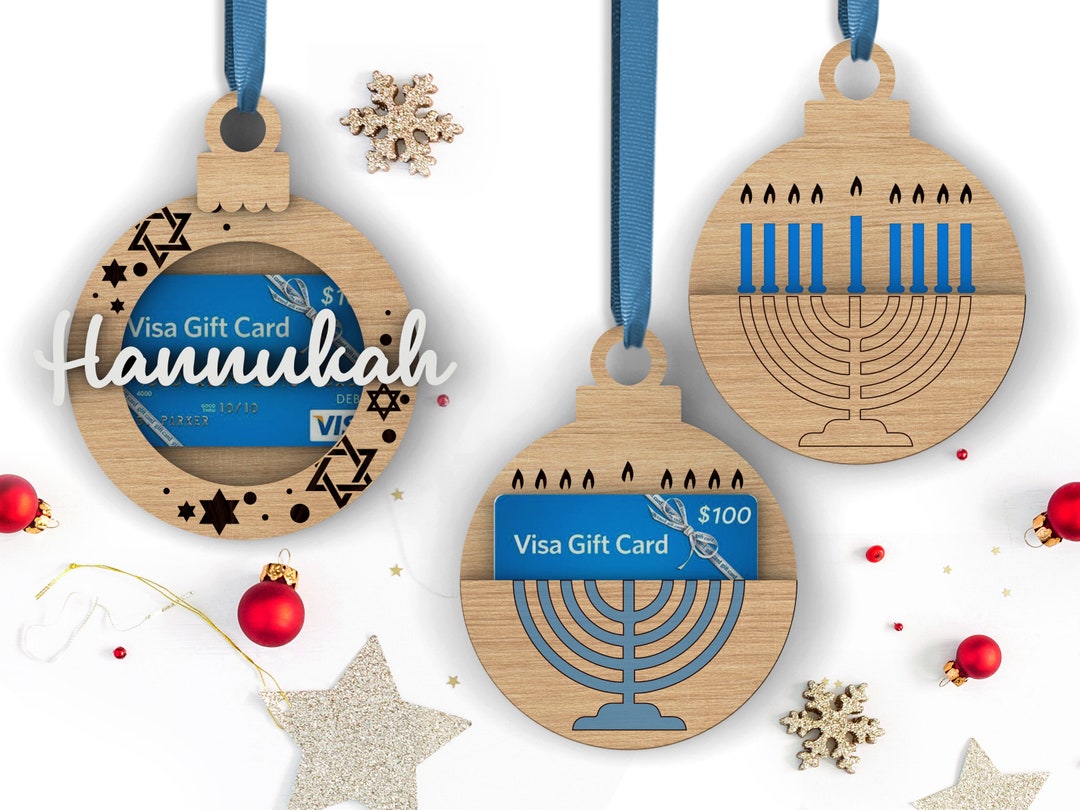 Personalized Hanukkah Gift Card Holder Ornaments Holiday Gift Chanukah