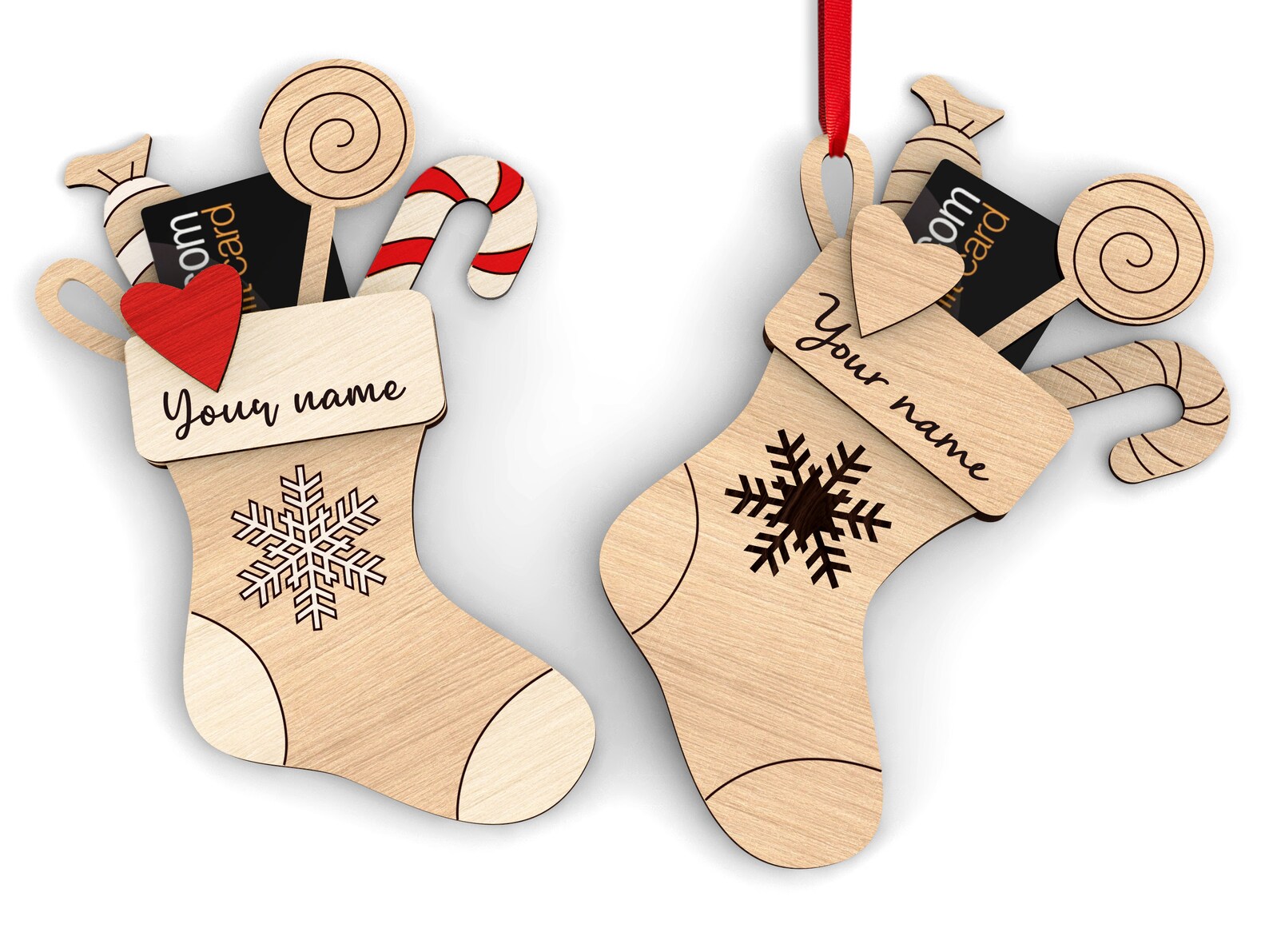 Customized Christmas Stocking Gift Card Holder Personalized Money