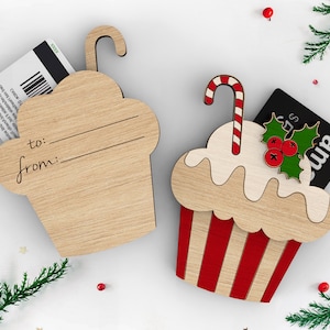 Porta-cartões de presente de Natal personalizado | Licença Comercial | Arquivos SVG de corte prontos para laser - DOWNLOAD INSTANTÂNEO