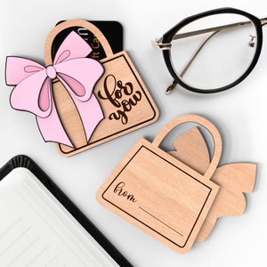 Kokette rosa Band Bogen Geldbörse Geschenkkartenhalter | Geburtstag | Jedem Anlass | Bargeld Geldgeschenk Halter | Laser cut Dateien | SVG | DIGITALER DOWNLOAD