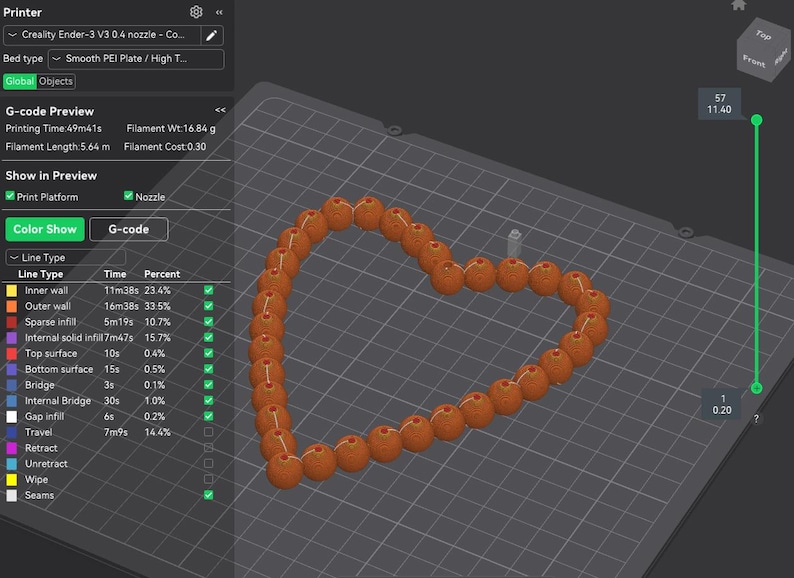 STL print 3D file   | Window door wreath pearl look hearts | Beaded ornaments | Valentine decor | Commercial license