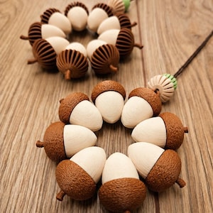 Acorn Wreath Ornament STL | Fall Decor 3D Print File | Set of 2 | Autumn Hanging Ornament | Woodland Thanksgiving Decor | Commercial License