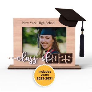 Custom Picture Frame | Personalized Graduation Gift | Graduate Photo 5&quot; x 7&quot; Frame | Class of 2025 |  Svg Laser-Ready Cut Files