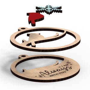 Cardinal Christmas Ornament Laser Cut Files | Memorial Ornament | I am always with you | Glowforge, Xtool Svg Laser-Ready | INSTANT DOWNLOAD