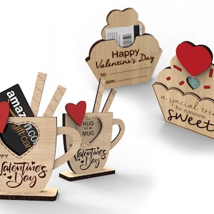 Personalisierte Valentinstag Geschenk Bundle | Eine Umarmung in einem Becher Geschenkkartenhalter | Ein besonderes Vergnügen für jemand Süßen |SVG Laser Datei
