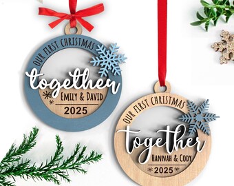 Personalized First Christmas Ornament SVG: Laser Cut File for Couples
