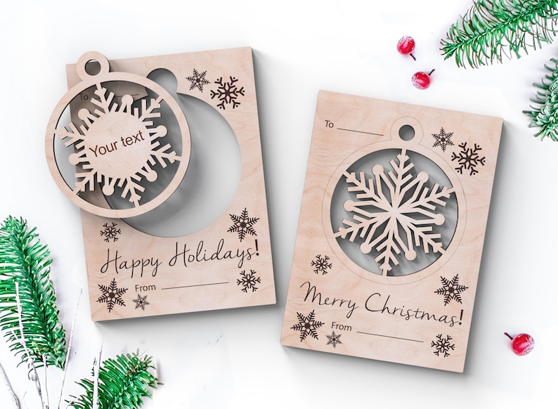 Christmas souvenir card - Set of two - Svg Laser-Ready Cut Files - INSTANT DOWNLOAD 