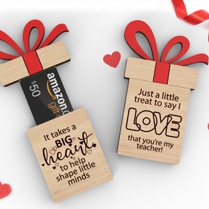 Personalisierter Valentinstag Schullehrer Geschenkkartenhalter | Fröhliche Valentinstage | Echtes Geldgeschenk | geschnitten Datei
