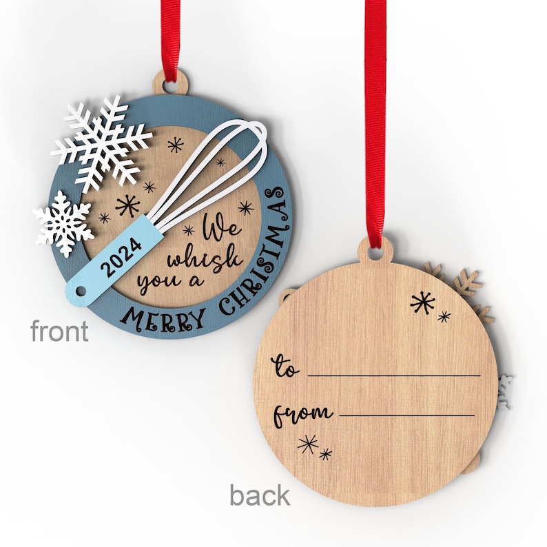 Laser Cut Digital File | Baking Ornaments Bundle | Baking Spirits Bright | We Whisk You a Merry Christmas | SVG Glowforge | INSTANT DOWNLOAD