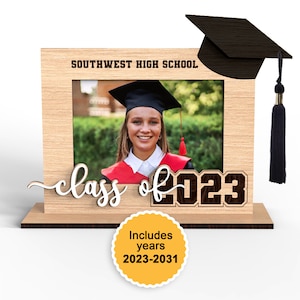 Custom Picture Frame | Personalized Graduation Gift | Graduate Photo 5" x 7" Frame | Class of 2024 |  Svg Laser-Ready Cut Files