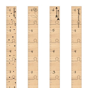 Wachstums-Chart Kunst | Hängende Messlatte für die Größe eines Babys, Kleinkind, Enkelkind | Glowforge SVG-Dateien bündeln