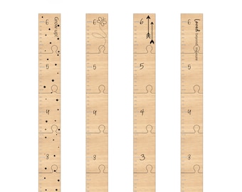Wachstums-Chart Kunst | Hängende Messlatte für die Größe eines Babys, Kleinkind, Enkelkind | Glowforge SVG-Dateien bündeln