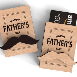 Glücklicher Vatertagsgeschenkkartenhalter | Schnurrbart | Für Papa | geschnitten Datei