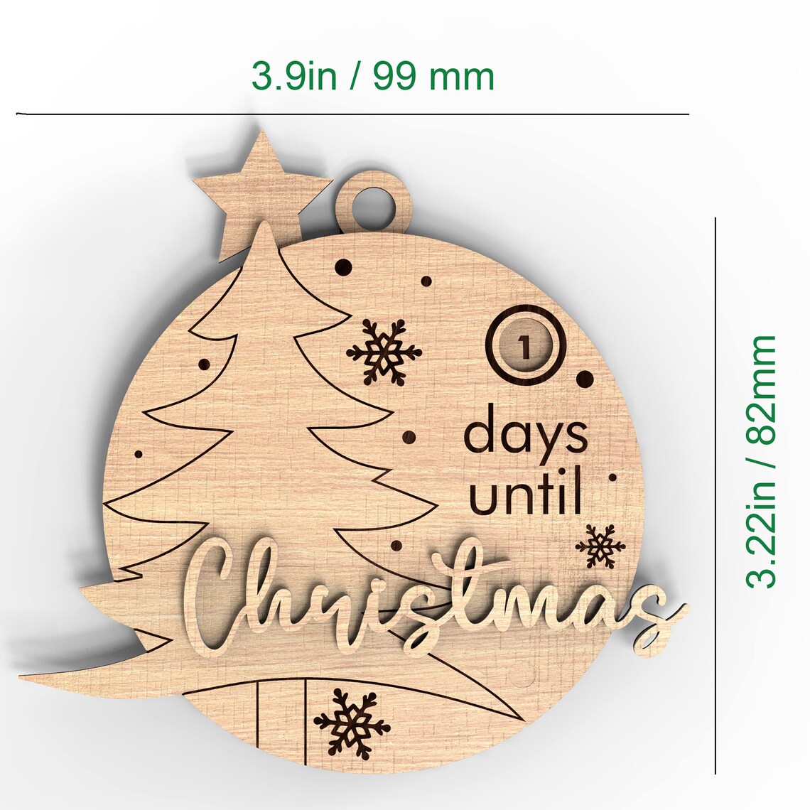 Christmas Countdown Ornament | Days Till Christmas | Glowforge, Cricut ...