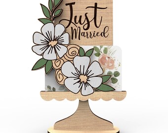Portatarjetas de regalo para tarta de boda: archivo SVG cortado con láser