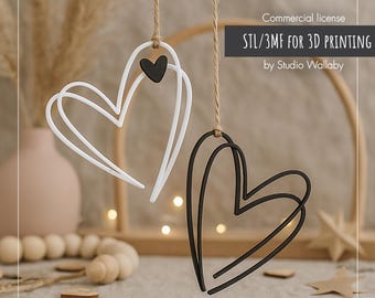 Valentinstag Herzkranz STL-Datei | 3D druckbare Kranzdekor | Romantisches Zuhause / Hochzeitsdekor | Kommerzielle Lizenz