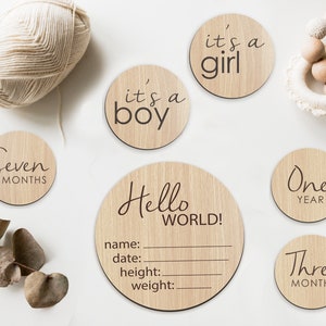 Lot de cartouches Baby Milestone | Fichiers SVG Glowforge | Fichier Hello World