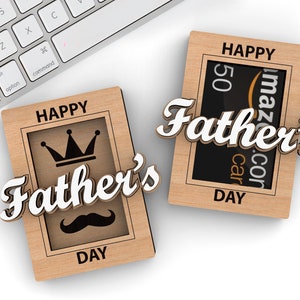 Portatarjetas de regalo para el día del padre / Para papá / Archivos de corte láser Svg / Glowforge
