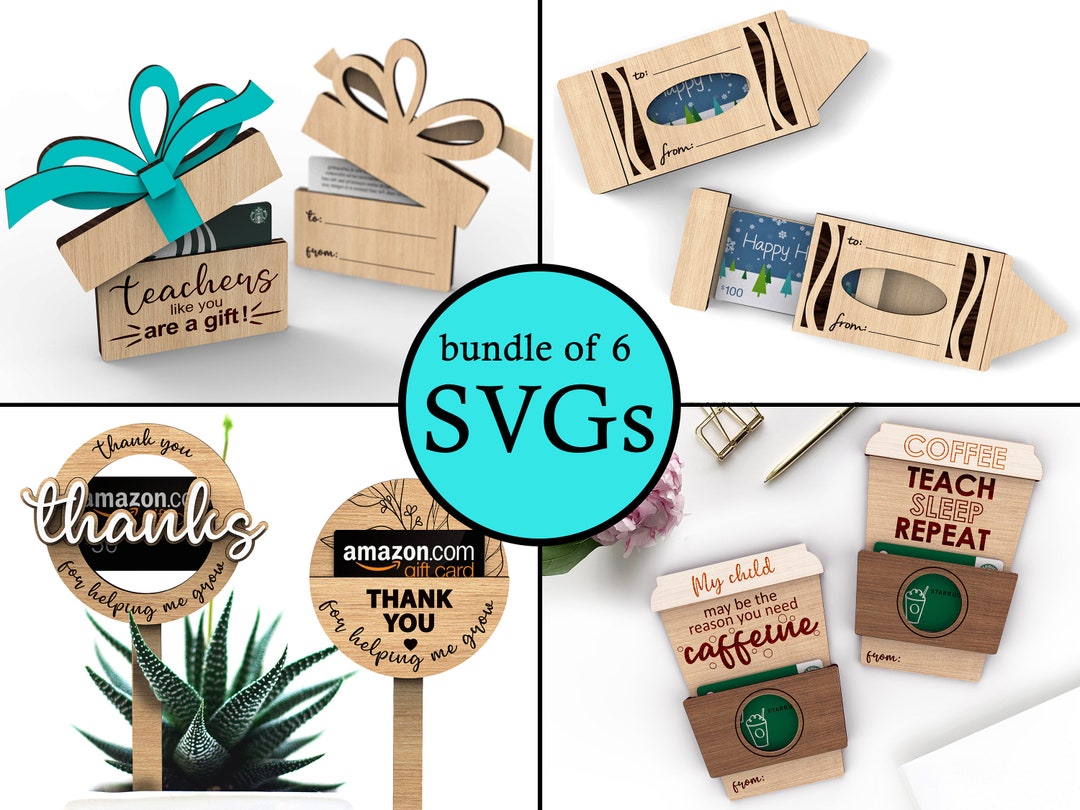 Personalized Gift Card Holders Bundle for Teacher School Teacher