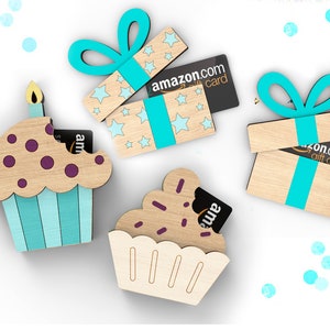 Pacchetto porta carte regalo di compleanno / regalo in contanti / file SVG tagliati al laser