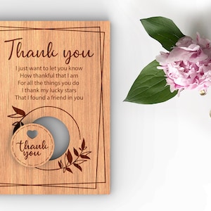 Houten bedankkaart met token-svg laser-ready cut-bestanden