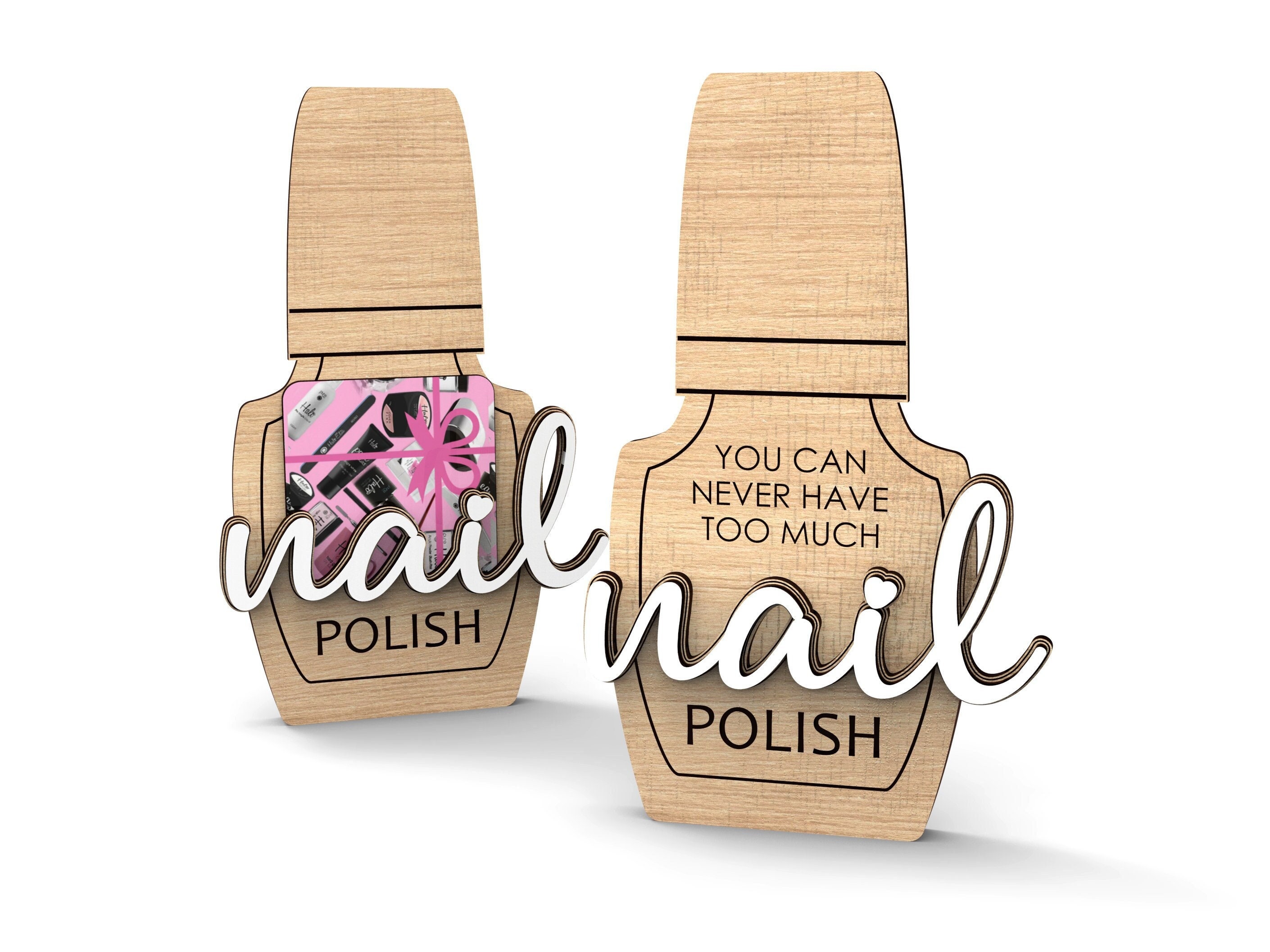 Laser Cut Nail Polish Gift Card Holder SVG: Personalized Template (Digital Download)