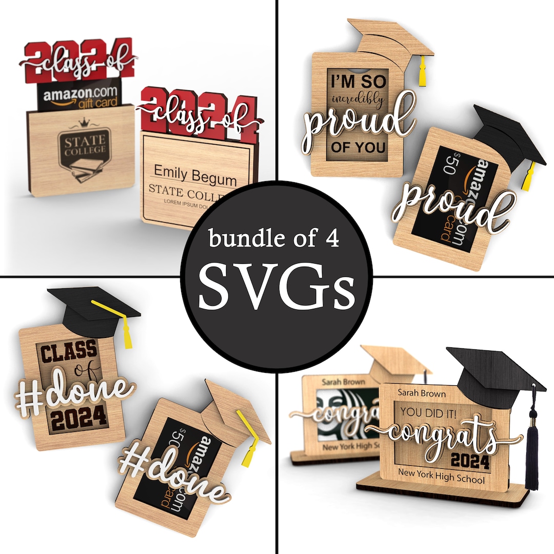 Graduation Gift Card Holders Bundle End of Year Gift Senior Svg Laser
