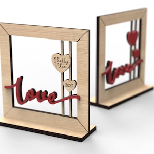 Valentine&#39;s Day personalized gift | Svg Laser-Ready Cut Files - INSTANT DOWNLOAD