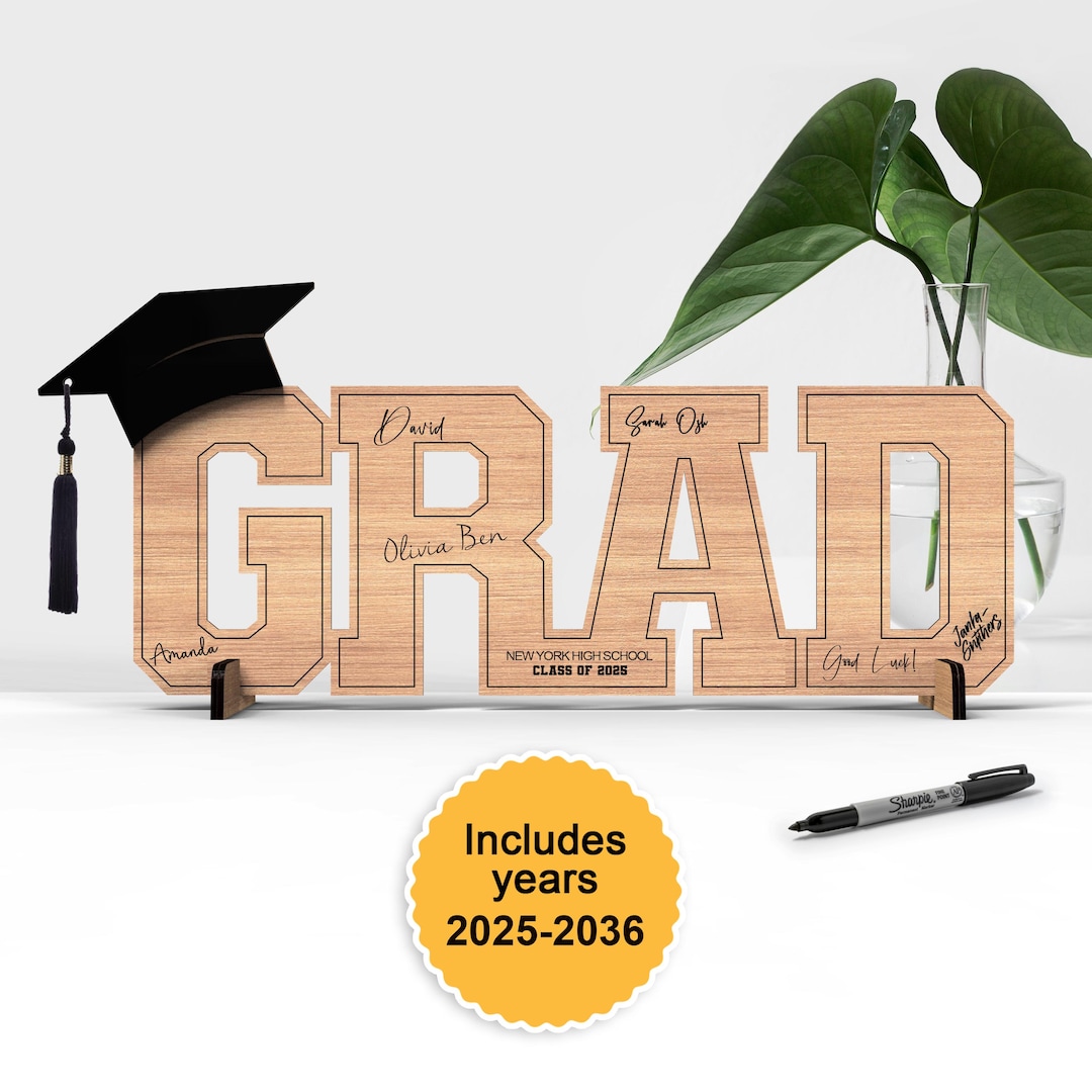 Graduation Signature Sign Laser | Grad Signature Boar | Class of 2025 ...