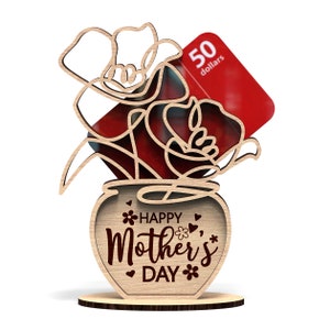 Blumentopf | Blumen Muttertag Geschenkkartenhalter | Geschenk für Mama Mama | Bar Geldgeschenk | geschnitten Datei