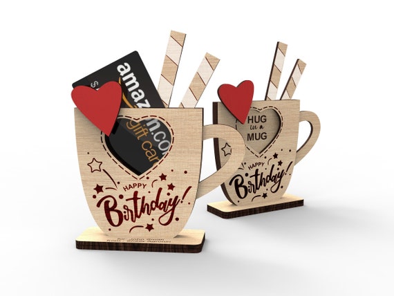 Personalized Birthday Gift Card Holder: Laser Cut File (SVG, DXF, PDF)