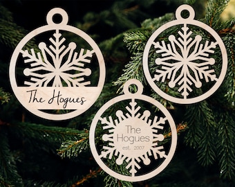 Adorno navideño de copo de nieve - Archivos SVG listos para cortar con láser - DESCARGA INSTANTÁNEA
