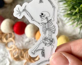 Dancing Skeleton Clear Sticker