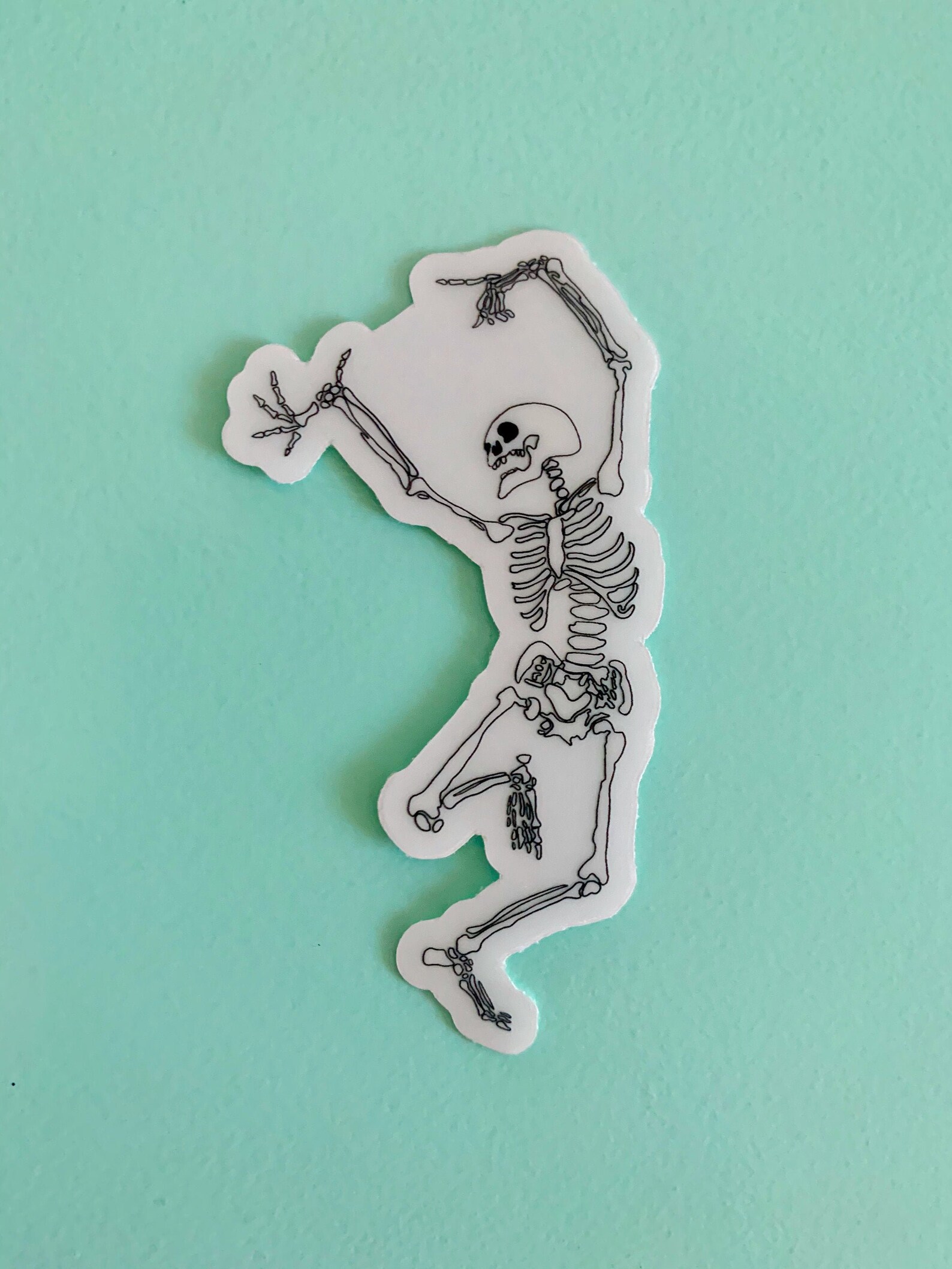 Dancing Skeleton Clear Sticker Etsy Canada