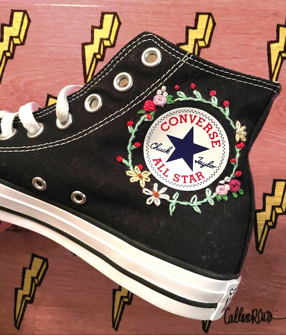 embroidered high top converse