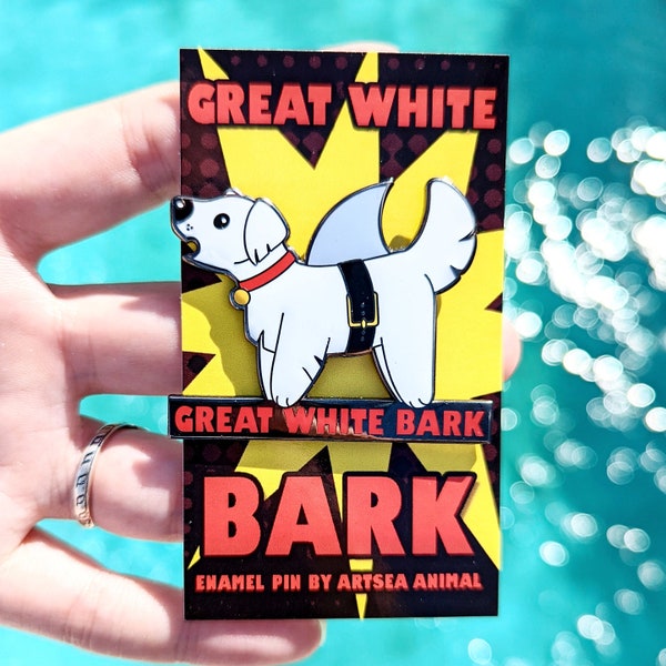 Great White BARK Enamel Pin