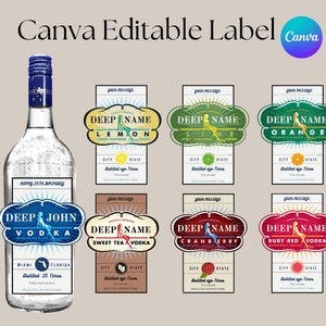 Canva Template Birthday Deep Eddy Vodka Label, 750ml Custom Personalize Birthday Wedding Bachelorette Party Favor Bridesmaid