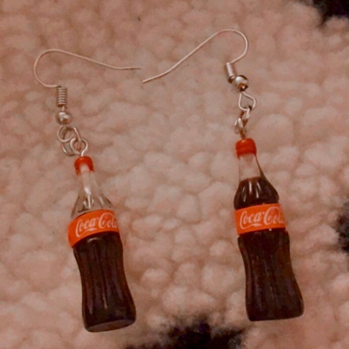 Cocacola Earrings clip on or Regular Etsy