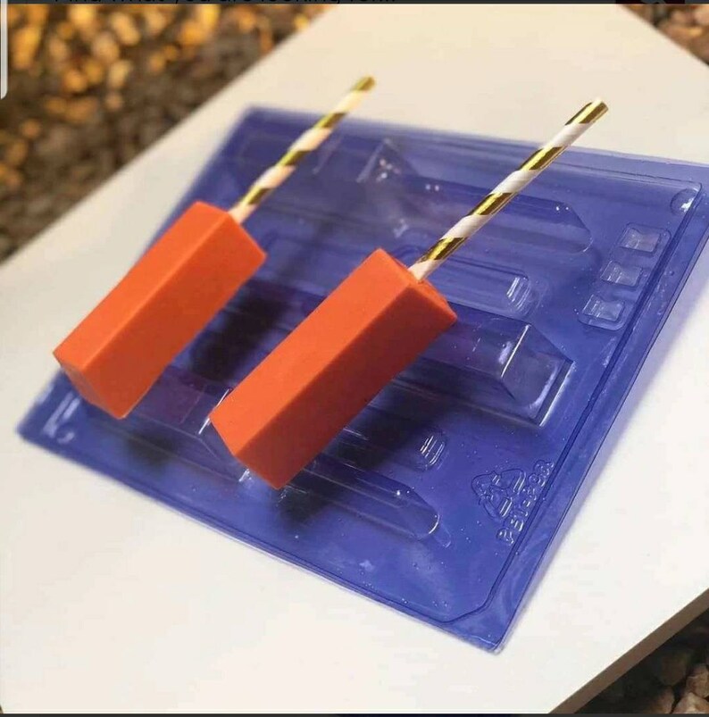 Elongated Vertical Lollipop Candy Chocolate 3 Part Mold