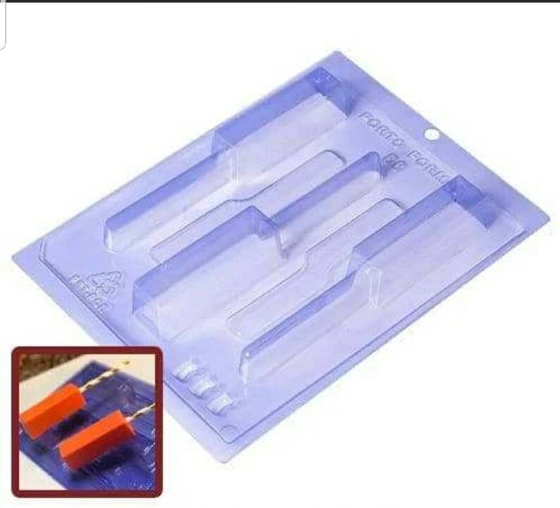 Elongated Vertical Lollipop Candy Chocolate 3 Part Mold