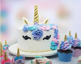 1 partie de moule à bonbons au chocolat corne de licorne et cils
