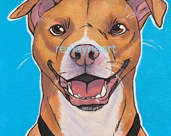 Hand-Painted Custom Pet Cartoon Acrylic Portrait