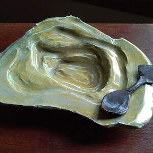 Handmade Ceramic Serving Bowl, Blue Green Centerpiece, Kitchen Dining Decor image 1