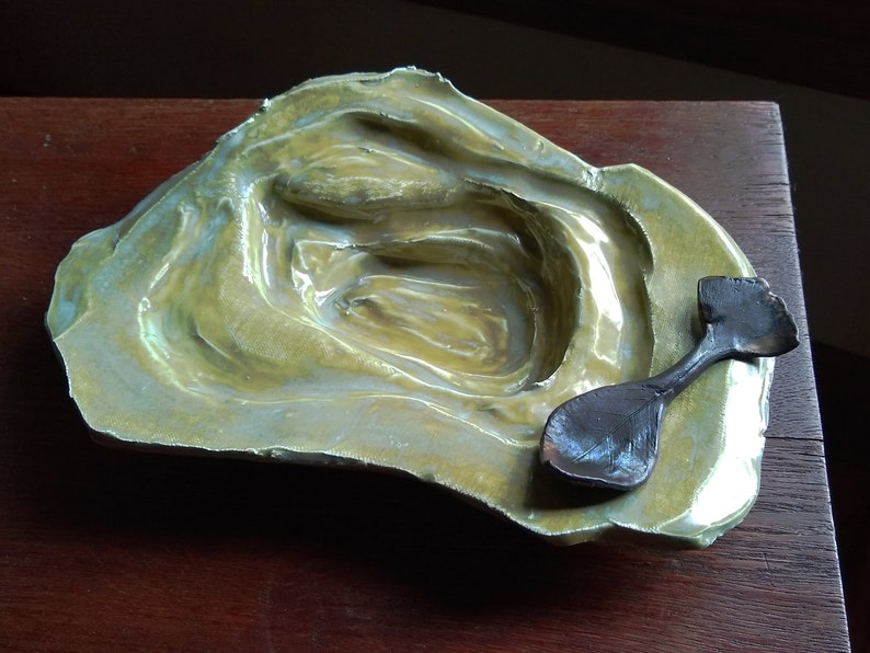 Handmade Ceramic Serving Bowl, Blue Green Centerpiece, Kitchen Dining Decor image 1
