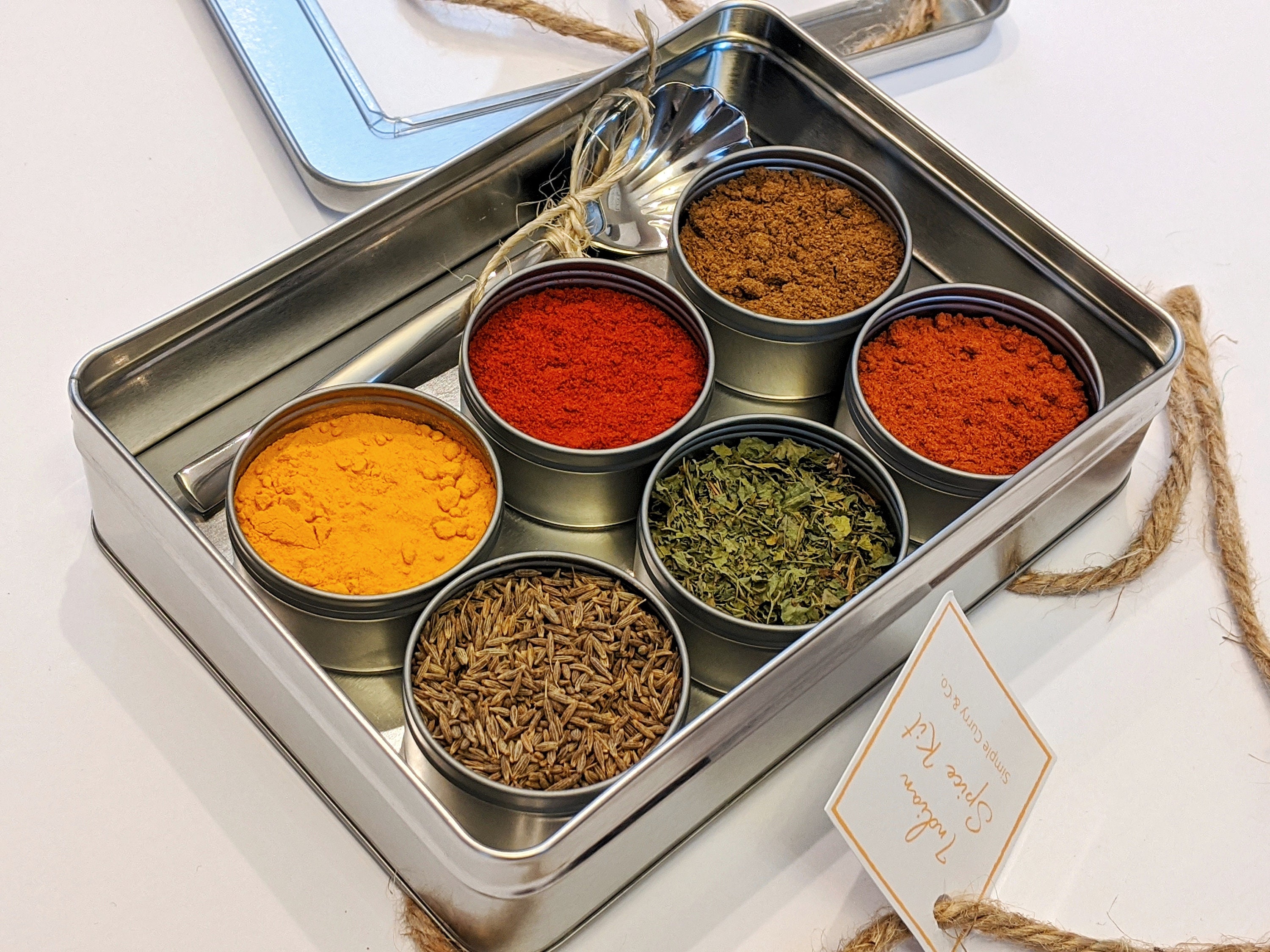 Indian Spice Kit with Spices and Stainless Steel Spoon Spice Etsy