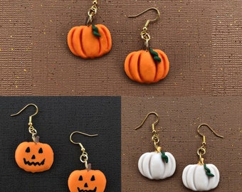 Handmade Polymer Clay Pumpkin Earrings/ Clay Earrings/ Statement Earrings/ Dangle Earrings/ Pumpkins/ Fall/ Halloween/ Thanksgiving