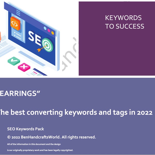 EARRINGS the top converting keywords of 2022 with search metrics, keywords for Earrings, Etsy SEO, Etsy Marketing