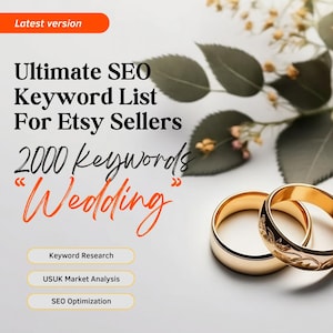 WEDDING Ultimate SEO Keyword List latest update, Keywords for Wedding, Etsy SEO, Keyword Research