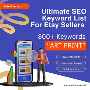 Art Prints Ultimate SEO Keyword List of 2024, Keywords for Journal, Etsy SEO, Keyword Research